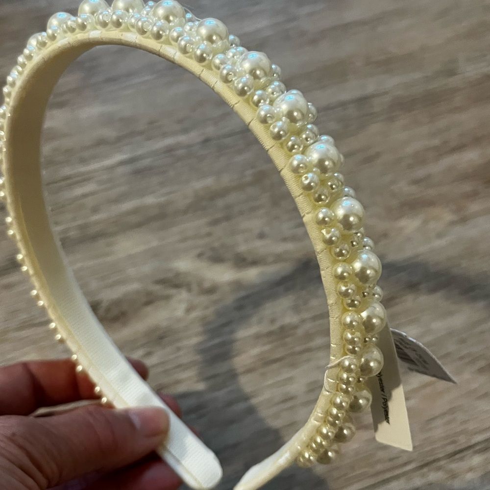 J Crew Women's Embellished pearl Headband Party Wedding White Prom Homecoming